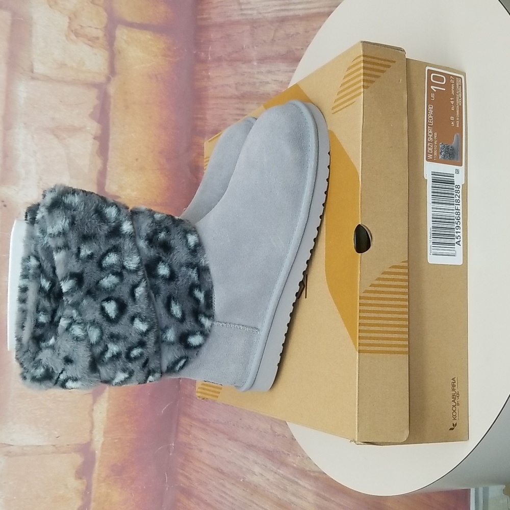 NEW IN BOX KOOLABURRA BY UGG boots Size 10 Gray with leopard print